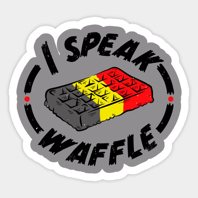 I Speak Waffle Sticker by The Fan Shack